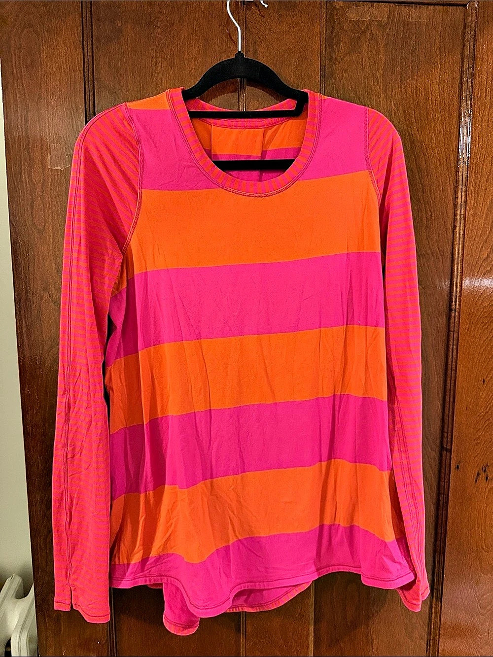 lululemon seawheeze tuck and flow Long Sleeve Top Pink & Orange size 12 EUC